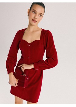 Mohito - Welurowa sukienka mini - czerwony ze sklepu Mohito w kategorii Sukienki - zdjęcie 187631490