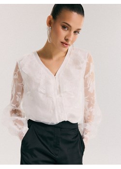 Mohito - Bluzka z ozdobnymi rękawami - biały ze sklepu Mohito w kategorii Bluzki damskie - zdjęcie 187631513