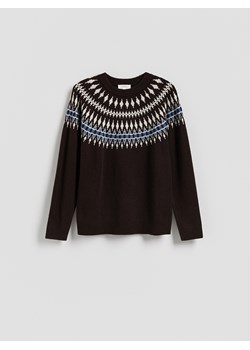 Reserved - Sweter z wełną - ciemnobrązowy ze sklepu Reserved w kategorii Swetry męskie - zdjęcie 187631713