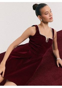 Mohito - Welurowa sukienka mini - mahoń ze sklepu Mohito w kategorii Sukienki - zdjęcie 187632102