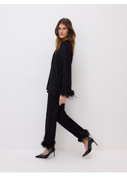 Reserved - Spodnie z piórami - czarny ze sklepu Reserved w kategorii Spodnie damskie - zdjęcie 187632320