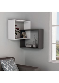 Scandinavia Concept Regał narożny &quot;Ring&quot; w kolorze antracytowo-białym - 60 x 68 x 68 cm ze sklepu Limango Polska w kategorii Regały i witryny - zdjęcie 187632780