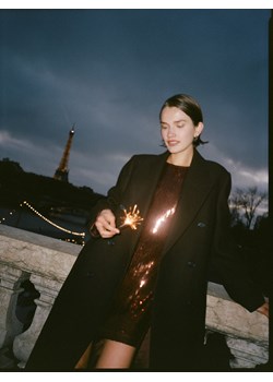 Reserved - Cekinowa sukienka mini - ciemnobrązowy ze sklepu Reserved w kategorii Sukienki - zdjęcie 187632981