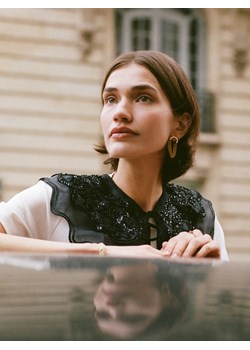 Reserved - Wiązany kołnierz z cekinami i ozdobnym haftem - czarny ze sklepu Reserved w kategorii Dodatki damskie - zdjęcie 187633072