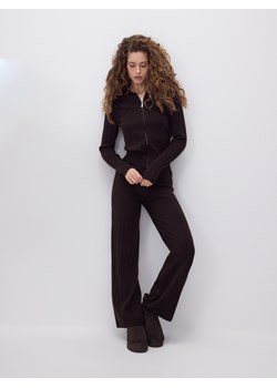 Reserved - Dzianinowe spodnie - brązowy ze sklepu Reserved w kategorii Spodnie damskie - zdjęcie 187633073