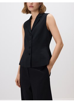 Reserved - Kamizelka w paski - czarny ze sklepu Reserved w kategorii Kamizelki damskie - zdjęcie 187633124