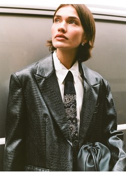 Reserved - Marynarka z imitacji skóry - czarny ze sklepu Reserved w kategorii Marynarki damskie - zdjęcie 187633240