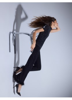 Reserved - Spodnie z piórami - czarny ze sklepu Reserved w kategorii Spodnie damskie - zdjęcie 187633272