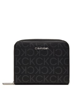 Calvin Klein Portfel Around Mono K60K612433 Czarny ze sklepu MODIVO w kategorii Portfele damskie - zdjęcie 187633521