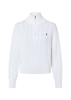 Polo Ralph Lauren Sweter damski z dzianiny Kobiety Bawełna biały jednolity ze sklepu vangraaf w kategorii Swetry damskie - zdjęcie 187633743