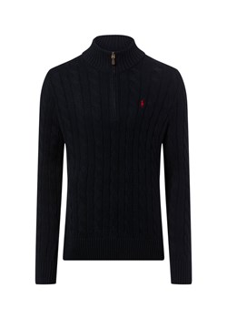 Polo Ralph Lauren Męski sweter Troyer Mężczyźni dzianina grubo tkana granatowy jednolity ze sklepu vangraaf w kategorii Swetry męskie - zdjęcie 187633762