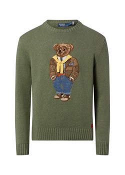 Polo Ralph Lauren Męski sweter z dzianiny Mężczyźni Bawełna oliwkowy wzorzysty ze sklepu vangraaf w kategorii Swetry męskie - zdjęcie 187633823