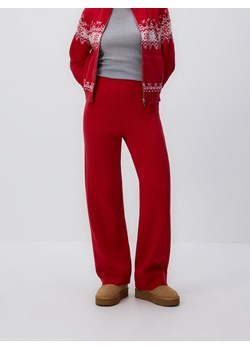 Reserved - Dzianinowe spodnie - czerwony ze sklepu Reserved w kategorii Spodnie damskie - zdjęcie 187633994