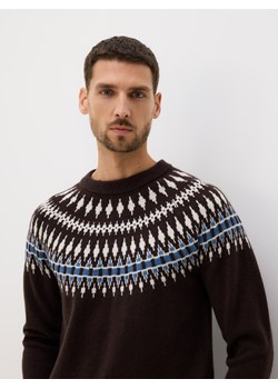 Reserved - Sweter z wełną - ciemnobrązowy ze sklepu Reserved w kategorii Swetry męskie - zdjęcie 187634000