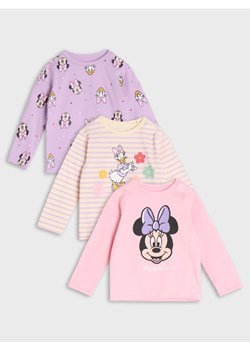 Sinsay - Koszulka z długimi rękawami Myszka Minnie 3 pack - kremowy ze sklepu Sinsay w kategorii Kaftaniki i bluzki - zdjęcie 187634513