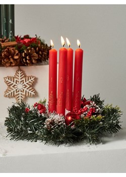 Sinsay - Wieniec dekoracyjny w motywie świątecznym - czerwony ze sklepu Sinsay w kategorii Dekoracje bożonarodzeniowe - zdjęcie 187634533