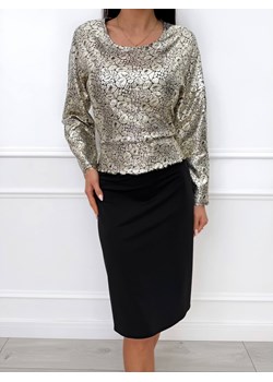 Złota Połyskująca Sukienka ze sklepu ModnaKiecka.pl w kategorii Sukienki - zdjęcie 187635662