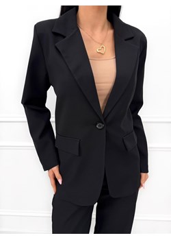 Czarna Elegancka Marynarka ze sklepu ModnaKiecka.pl w kategorii Marynarki damskie - zdjęcie 187635670