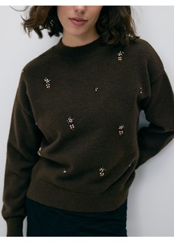 Reserved - Sweter z ozdobnymi aplikacjami - ciemnobrązowy ze sklepu Reserved w kategorii Swetry damskie - zdjęcie 187635811