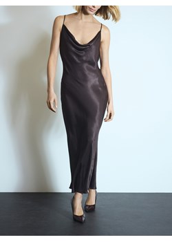 Reserved - Sukienka maxi z wiskozy - ciemnobrązowy ze sklepu Reserved w kategorii Sukienki - zdjęcie 187635834