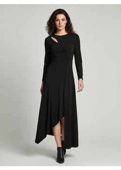 Sinsay - Sukienka midi z asymetrycznym dołem - czarny ze sklepu Sinsay w kategorii Sukienki - zdjęcie 187636710