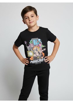 Sinsay - Bawełniana koszulka z nadrukiem Minecraft - czarny ze sklepu Sinsay w kategorii Koszulki niemowlęce - zdjęcie 187636721