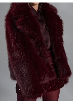 Sinsay - Płaszcz z imitacji futra - bordowy ze sklepu Sinsay w kategorii Płaszcze damskie - zdjęcie 187636810