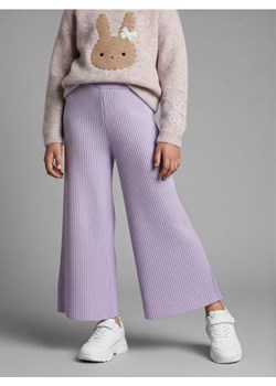 Sinsay - Prążkowane spodnie wide leg - fioletowy ze sklepu Sinsay w kategorii Spodnie dziewczęce - zdjęcie 187636843