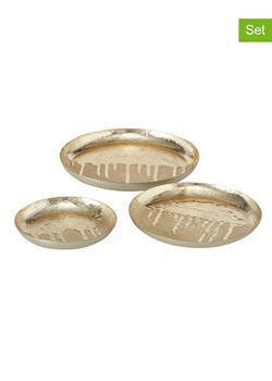 Boltze Talerze dekoracyjne (3 szt.) &quot;Sjella&quot; w kolorze złotym ze sklepu Limango Polska w kategorii Misy i tace dekoracyjne - zdjęcie 187636861
