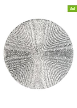 Trendy Kitchen by EXCÉLSA Podkładki stołowe (6 szt.) &quot;Round&quot; w kolorze srebrnym - Ø 36 cm ze sklepu Limango Polska w kategorii Podkładki na stół - zdjęcie 187636872