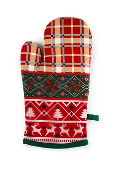 Trendy Kitchen by EXCÉLSA Rękawica kuchenna &quot;Fall Winter&quot; w kolorze czerwono-zielonym - 32 x 18 cm ze sklepu Limango Polska w kategorii Tekstylia kuchenne - zdjęcie 187636933