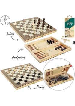 Make a Wish Gra planszowa 3w1 w kolorze jasnobrązowym - 29 x 29 cm ze sklepu Limango Polska w kategorii Zabawki - zdjęcie 187637032