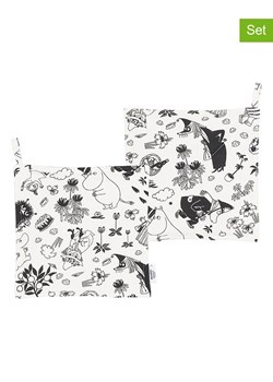 Moomin Łapki kuchenne (2 szt.) w kolorze biało-czarnym - 22 x 22 cm ze sklepu Limango Polska w kategorii Tekstylia kuchenne - zdjęcie 187637173
