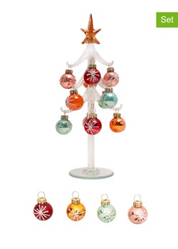 Krebs Glas Lauscha 12-częściowy zestaw dekoracyjny ze wzorem - wys. 25 cm ze sklepu Limango Polska w kategorii Dekoracje bożonarodzeniowe - zdjęcie 187637453