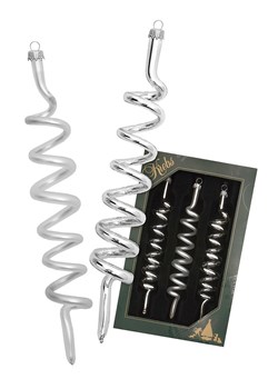 Krebs Glas Lauscha Ozdoby choinkowe (3 szt.) w kolorze srebrnym - wys. 14 cm ze sklepu Limango Polska w kategorii Dekoracje bożonarodzeniowe - zdjęcie 187637454