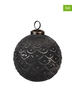 Clayre &amp; Eef Bombki (2 szt.) w kolorze czarnym - Ø 10 cm ze sklepu Limango Polska w kategorii Dekoracje bożonarodzeniowe - zdjęcie 187637642
