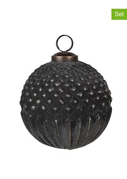 Clayre &amp; Eef Bombki (2 szt.) w kolorze czarnym - Ø 10 cm ze sklepu Limango Polska w kategorii Dekoracje bożonarodzeniowe - zdjęcie 187637643
