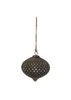 Clayre &amp; Eef Bombka w kolorze złoto-czarnym - wys. 13 x Ø 10 cm ze sklepu Limango Polska w kategorii Dekoracje bożonarodzeniowe - zdjęcie 187637662