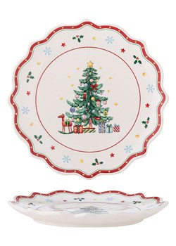 Bloomingville Talerz &quot;Naive&quot; w kolorze kremowo-czerwono-zielonym na pieczywo - Ø 17 cm ze sklepu Limango Polska w kategorii Naczynia - zdjęcie 187637681