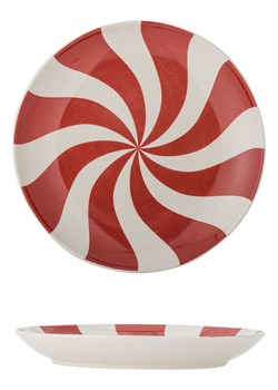 Bloomingville Talerz śniadaniowy &quot;Yule&quot; w kolorze biało-czerwonym - Ø 23 cm ze sklepu Limango Polska w kategorii Naczynia - zdjęcie 187637704
