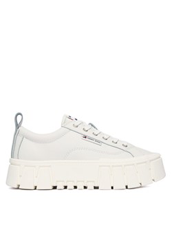 Sneakersy Tommy Jeans Tjw Vulc Flatform Leather EN0EN03008 Biały ze sklepu eobuwie.pl w kategorii Buty sportowe damskie - zdjęcie 187640291