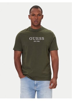 Guess T-Shirt M5BI09 K8FQ4 Zielony Regular Fit ze sklepu MODIVO w kategorii T-shirty męskie - zdjęcie 187641734