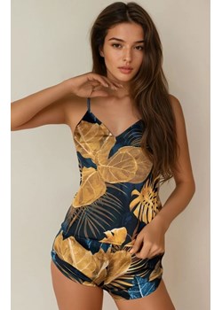 Dwuczęściowa piżama damska Damen, Kolor granatowo-złoty, Rozmiar S, LivCo Corsetti Fashion ze sklepu Primodo w kategorii Piżamy damskie - zdjęcie 187642384