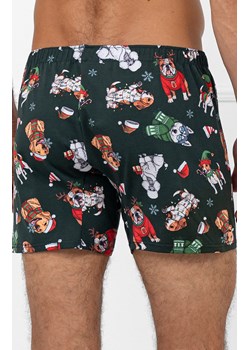 Świąteczne bokserki męskie zielone Husky Bis, Kolor zielony-wzór, Rozmiar S, Italian Fashion ze sklepu Primodo w kategorii Majtki męskie - zdjęcie 187642431