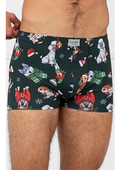 Świąteczne bokserki męskie zielone Husky, Kolor zielony-wzór, Rozmiar S, Italian Fashion ze sklepu Primodo w kategorii Majtki męskie - zdjęcie 187642434