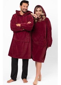 Ciepła kocobluza unisex z kapturem Reno, Kolor bordowy, Rozmiar uniwersalny, Italian Fashion ze sklepu Primodo w kategorii Szlafroki damskie - zdjęcie 187642453