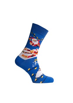Świąteczne skarpetki damskie długie S163D Mikołaj, Kolor niebiesko-czerwony, Rozmiar 35-38, Italian Fashion ze sklepu Primodo w kategorii Skarpetki damskie - zdjęcie 187642463