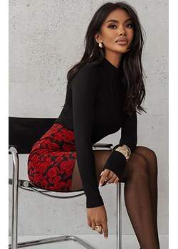 Ivon mini spódnica damska w czerwone róże AMBER SP79, Kolor czarno-czerwony, Rozmiar XL, Ivon ze sklepu Primodo w kategorii Spódnice - zdjęcie 187642474