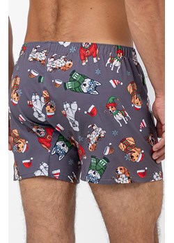 Świąteczne bokserki męskie szare Husky Bis, Kolor szary-wzór, Rozmiar S, Italian Fashion ze sklepu Intymna w kategorii Majtki męskie - zdjęcie 187642940
