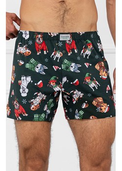 Świąteczne bokserki męskie zielone Husky Bis, Kolor zielony-wzór, Rozmiar S, Italian Fashion ze sklepu Intymna w kategorii Majtki męskie - zdjęcie 187642941